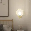 Wandlamp modern eenvoudige ronde bal led woonkamer achtergrond smeedijzeren glas licht huis binnen decorverlichting