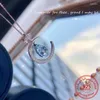 Chaines S925 Collier de lune coloré en argent sterling femelle Niche de luxe High Sense Joker Personnalité Clicule Ramadan