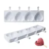 Bakvormen 1 pc 4-valse hartvorm snoepijs lolly mal diy siliconen popsicle mal crème lade