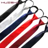 Ties di prua Huishi con cerniera preparata con cerniera maschile cravatta magra rossa colore blu nero tocco slim e stretto festa di intrattenimento