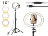 10 -Quot LED Selfie Ring Light For Live StreameUpvideo Dimmable Beauty Ringlight z statywem statywu 26cm Ringlight Pogog3744909