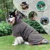 Vêtements de chien séchage manteau peignoir serviette absorbante rapide de bain absorbant Robe Absorbant avec col et taille réglables