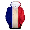 Heren Hoodies Frankrijk Vlag Afdrukken Fashion Hip Hop 3D Hoodie Men Women Tops Casual Sport Sport Unisex Hooded -pullover met lange mouwen