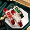 Tiktok Elegant Temperament Square Quartz Korean Personality Small Green Watch Belt Women's Wristwatch