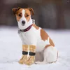 Vêtements pour chiens 4pcs pour animaux de compagnie chaussettes d'hiver coton non galet pour chiens chauds