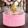 Table Cloth Wedding Banquet Round Solid Ruffled Spandex Stretch Cover Skirt El Restaurant Tablecloth For Event Party