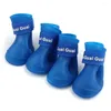 Vestuário para cães pet silicone botas de chuva de desgaste sapatos à prova d'água 4/conjunto de pelúcia de pelúcia em estoque.