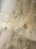 Casual jurken 2024 Elegant luxe bloemen borduurwerk lange prom avond vrouwen sexy Suspender gaas formeel feest bruiloft prinsesjurk