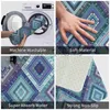 Tapis kilim diamants-bleu motif élégant par CECCA conceptions tapis aspirateur de cuisine tapis de cuisine de salle de bain du piste de bain exotique turque
