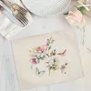 Carpets 1/4pcs Assorted Flowers Sunflower Linen Table Mat Place Various Styles For Family Decoration And Party Decor