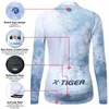 X-Tiger Women Cycling Jersey Winter Thermal Long Tueve Cycling koszula z 4 tylnymi kieszeniami polaru Ubrania rowerowe Jeresy 240328