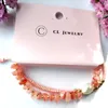 Link Bracelets 2pcs/set Pink Raw Stone Acrylic Bracelet Women's Jewelry For Gift