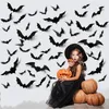 Décoration de fête 24/36 / 60pcs Halloween Bat Wall Stickers Horror 3D Bats Autocollant amovible pour le décalage de bricolage à domicile