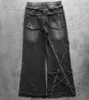Y2K streetwear jeans gamba a gamba uomini donne vintage ricamato pantaloni casual di alta qualità hip hop harajuku pantaloni neri gotici 240322
