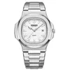 Armbanduhr Trendy Brand Watch Herren Papagei Stahl Square Mode Luxus Nachtlicht wasserdichte Kalender