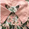Vestido floral da primavera elegante renda lolita infantil meninas midi crianças roupas florestas de flores para adolescentes Party Princess 240329