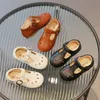 Baby lederen meisjes prinsesschoenen Pearl Baby Kids Leer schoenen Zwart Witte baby Peuter Kinderen voetbescherming schoenen 969E#