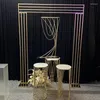 Dekoracja imprezy 5pcs błyszczący złoty stojak na kwiaty 84 cm/33 cala metalowy metalowa droga ołowiała ślubne półki Wyświetlacz wydarzenia