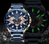 Orologi da polso Curren Men039s Guarda Blue Quartz Owatch Sports Chronograph Orrologio Fashion Banda in acciaio inossidabile Male Business2863184