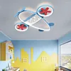 Ceiling Lights Modern Children's Room Lamps LED Blue Green Airplane Light Minimalist Nordic Nursery Boy Girl Decor