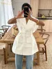 Kvinnors blusar Clablive Fashion Loose White Cotton Shirt 2024 Elegant Lapel ärmlösa skjortor Casual Classic Solid Top Female Clothing