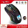 Hinges Wired Gaming Mouse Rgb Backlight 6level Adjustable Dpi 9 Buttons Programmable Ergonomic Design Game Mice for Computer Pc Gamer