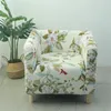 Pokrywa krzesła Nordic Floral Club Sofa Cover Stretch Pojedyncza kwadratowa wanna do salonu Elastyczna kanapa Ochraniacza