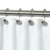 Shower Curtains Nickle Easy Glide Rollerball Button Rustproof Curtain Hooks 12pc Adjustable Rod No Drill