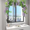 Fiori decorativi Wisterias Hangings Vine Flower Ghirland Wall 1,8 m di seta finta artificiale per lo sfondo della cerimonia di nozze e arredamento della reception