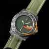 Hunter Carbon SA3285 Automatyczne męże Watch Diwf V2 Green arabski skrypt Dial Nylon Pasp Super Edition sama karta seryjna Pureteim Relij hombre montre hommes ptrx