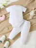 Clothing Sets Baby Set For Kid Boy Girls 3 -24 Months Cute Letter Printing Short Sleeve Long Top Pants Born Fashion Casual Outfit