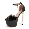 Vestido sapatos liyke sexy peep toe 17cm de salto alto de salto alto stripper pólo dança de verão tornozelo tornozelo strap plataforma sandálias femininas h240403aa73