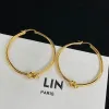 2024 Designer Knot Hoops oorbellen Dames Gouden sieraden Luxe Huggie Huggie Earring Classic Circle Circle Joodlery Charm Oorders Stud Oording Hot -7