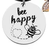 Keechchains carino ape Happy Key Chain Ring rotondo rotondo di gioielli in acciaio inossidabile Gift umorismo divertente per la famiglia di amici