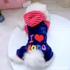 Couche de vêtements pour chiens charmant j'adore les vêtements de vêtements pour animaux de compagnie papa et maman pour de petites vestes de gros manteau