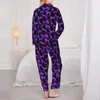 Abbigliamento da casa pigiama femmina femmina animale viola silhouette camera da letto abbare levrieri stampare a due pezzi set morbido abito oversize