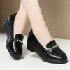 Dress Shoes Luxury Designer Women Loafers Flat Height Increasing Black Footwear Slip-on Moccasins Casual Wedge Soft Leather