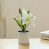 Fiori decorativi gily artificiale bonsai vaso falso con pianta fogliare arrangiamento floreale per matrimoni oggetti decorazioni per la casa decorazione per feste
