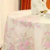 Table Cloth French Rose Tablecloth Embroidered Lace Pure Cotton Diningtable Sofa Cover Retro Pastoral Elegant Wedding Decor