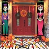 Party Decoration Mexican Day Of The Dead Porch Sign Halloween Hanging Door Curtain Banner Picado Papel Fiesta Decor