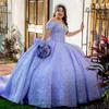 Lavender Quinceanera платья для бала для Sweet 16 Applique Beads Bow Sequined Выпускная вечеринка Принцесса Вестидос де 15 Quinceanera