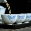 カップソーサーピニー55ml手描きの磁器茶cupsチャイニーズティーカップ手作りセレモニーアクセサリー