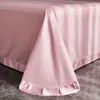 Defina a cama de luxo de alta precisão de cetim de algodão egípcio Rosa Princesa 4/7pcs Conjunto chique de bordas de bordas de bordas chiques