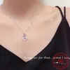 Chains S925 Sterling Silver Colored Moon Necklace Female Luxury Niche High Sense Fashion Joker Personality Clavicle Ramadan