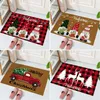 Carpets Christmas Doormat Xmas Gnome Tree Decorative Mat Non Slip Washable Winter