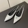 Sandali slingback pompa la suola in pelle tallone puntata con tacchi gattini di punta di alta qualità designer di lusso da donna scarpe da ufficio per ufficio di fabbrica di fabbrica di dimensioni 35-41