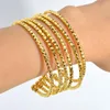 Bangle 6pcs/set Dubai Bangles Set For Women Africa Lady Jewelry Etiopiska guldfärg manschettbröllop brud gåva