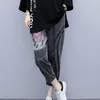 Kvinnors tvåbitar byxor Spring Summer Suit Korean Loose Fashion Tops Casual Jeans T-shirt Set Plus Size Clothing Outfits For Women