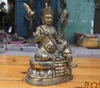 Dekorativa figurer gammal tibetansk buddhism brons 24k guldguru rinpoche padmasambhava buddha staty