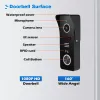 Sonnette de porte 1080p Vidéo Doardphone avec RFID Déverrouillent IP65 Imperproof Night Vision Sabell Souet de porte à deux voies Connexion avec HD Monitor